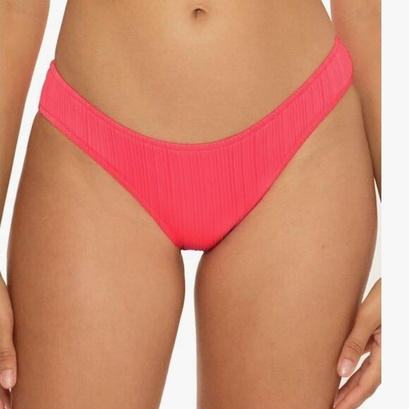 BECCA Moonridge Hotpink Rib Adela Hipster Bikini Bottom - Picture 2 of 12